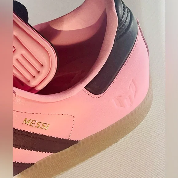 NIB ADIDAS MESSI CLASSIC SAMBA PINK INDOOR LEATHER SOCCER SHOES MENS 10 - Picture 14 of 16